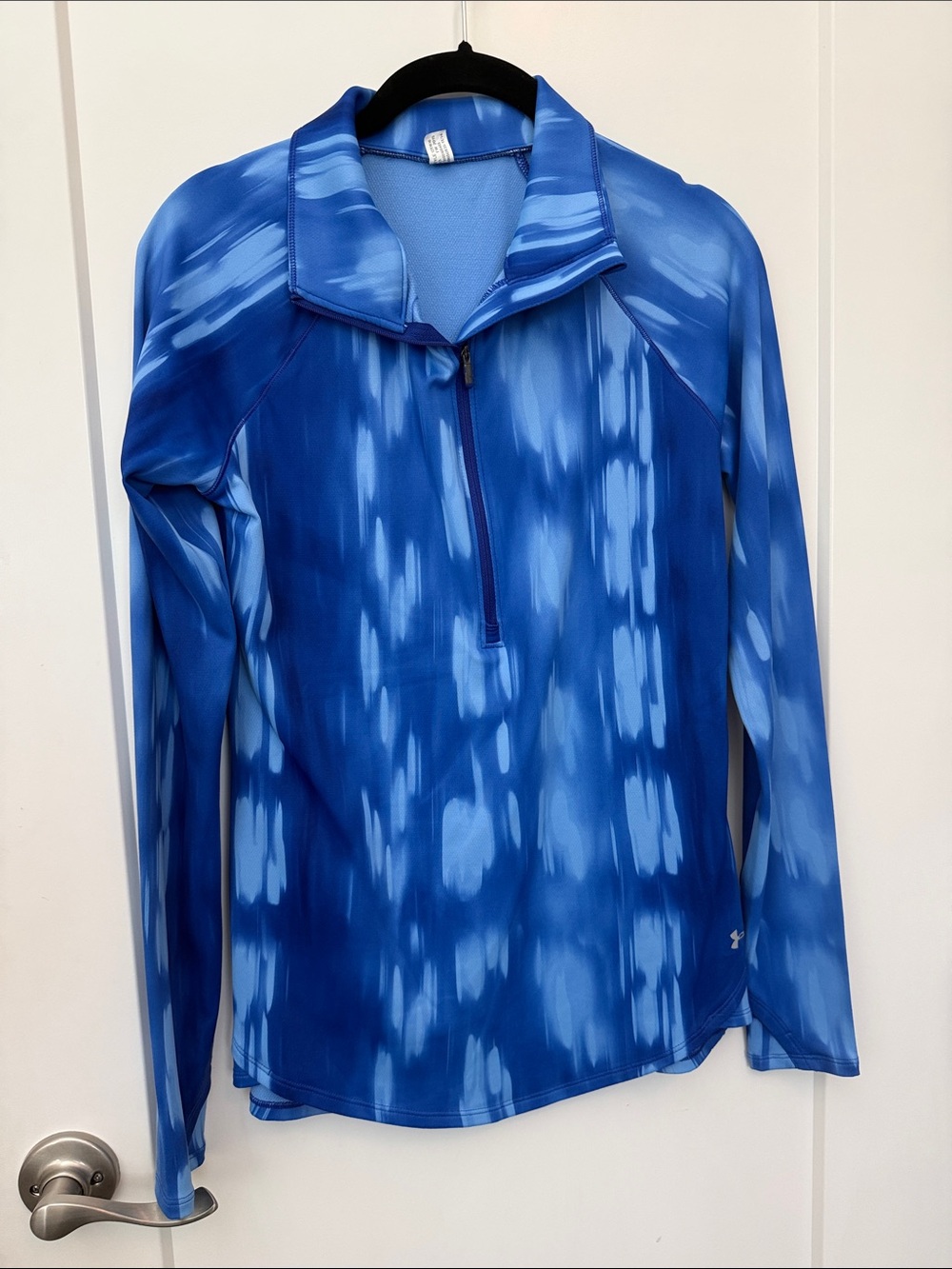 Under Armour Fitted Blue Tie-Dye Quarter-Zip Pullover